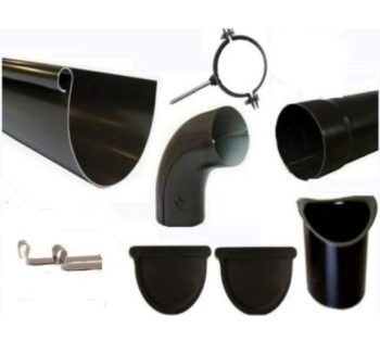 Kit da 4/6 Metri Grondaia Tonda in Lamiera TDM + Accessori di Montaggio